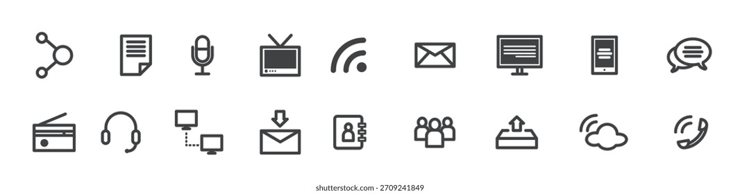 Conjunto de iconos de comunicación Ilustración vectorial