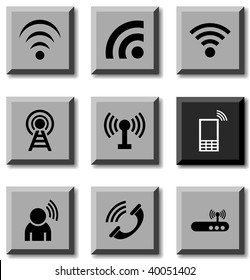 Conjunto de iconos de comunicación. Ilustración vectorial.