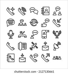 Communication icon set vector line for website, mobile app, presentation, social media.