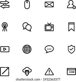 conjunto de iconos de comunicación interfaz de usuario de medios visuales