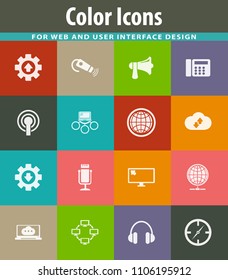 Communication icon set for web sites and user interface