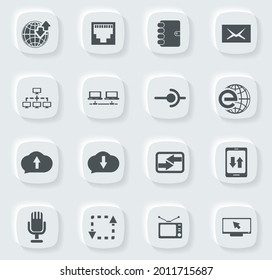 Conjunto de iconos de comunicación para sitios web e interfaz de usuario