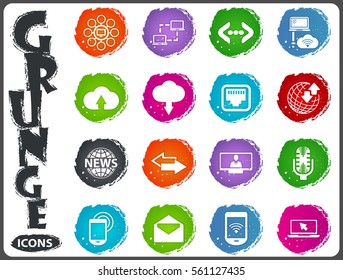 Communication icon set for web sites and user interface in grunge style
