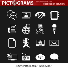 Communication icon set for web sites and user interface