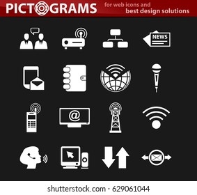 Communication icon set for web sites and user interface