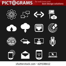 Communication icon set for web sites and user interface