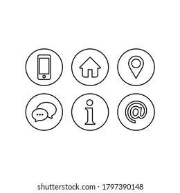 Communication icon set. Website icon symbol pack