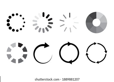 Communication Icon Set. Website Icon Symbol. Time Icon Vector. Status Bar Icon. Round Shape. Stock Image. EPS 10.