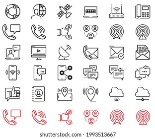 Communication icon set. Website icon vector illustration EPS file Simple Set of Business Communication Related Vector Line Icons.