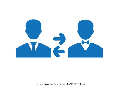 communication icon. simple outline communication vector icon blue color version