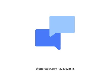 Communication icon and speech bubble flat line symbol.

