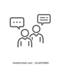 communication icon.  symbol of a conversation between two people.  flat vector design isolated on white background.