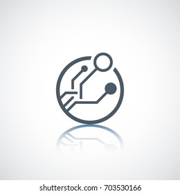 Communication icon. Technology and circuit element. Future sign.