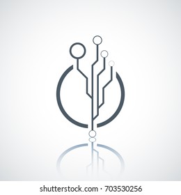 Communication icon. Technology and circuit element.