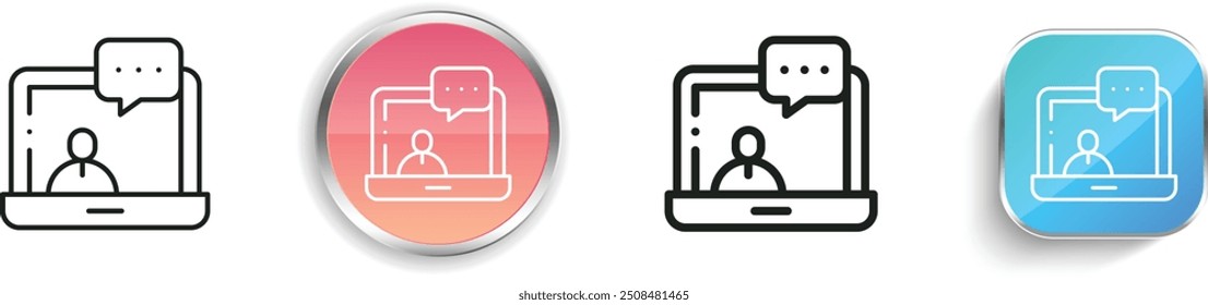 communication icon. Thin Linear, Regular and Button Style Design Isolated On White Background