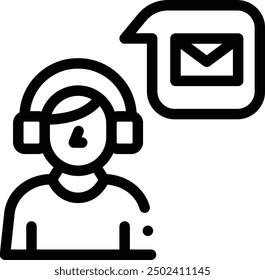 communication icon. Thin Linear Style Design Isolated On White Background