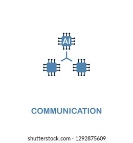 Communication icon in two colors design. Premium style design from artificial intelligence collection. UX and UI. Pixel perfect communication icon including including logo, branding.