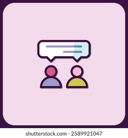 Communication Icon: Two Individuals Engaging in Dialogue