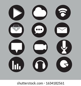 Communication icon vector black and white
