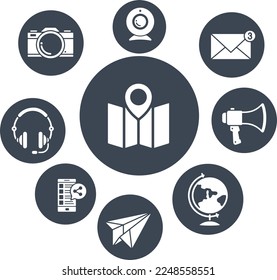 Información de diseño vectorial de icono de comunicación