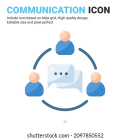 Communication icon vector with flat color style isolated on white background. Vector illustration interaction sign symbol icon concept for business, finance, industry, company, app, web and project