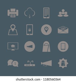 communication icon. communication vector icons set money speech bubbles, store location, mail and download
