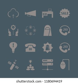 communication icon. communication vector icons set upload, attention sign bulb, sale and home phone