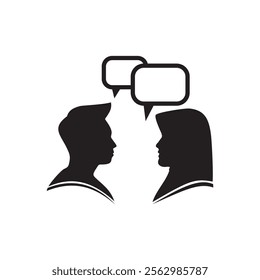 Communication Icon Vector. Illustration of a conversation between two people. interaction between two people