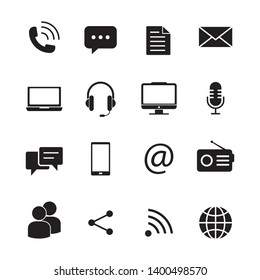 communication icon vector illustration set