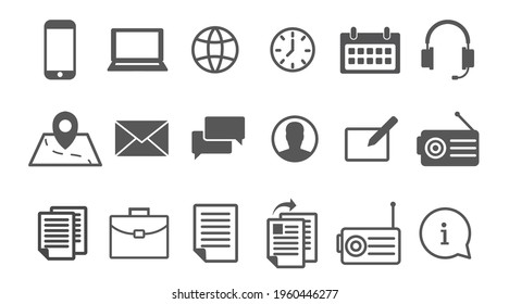 Communication icon vector illustration set