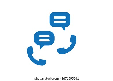 Icono de comunicación versión azul aislada del vector