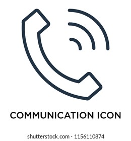 Communication icon vector isolated on white background, Communication transparent sign , thin symbol or stroke element design in outline style