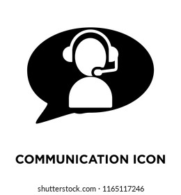 Communication icon vector isolated on white background, Communication transparent sign , black symbols