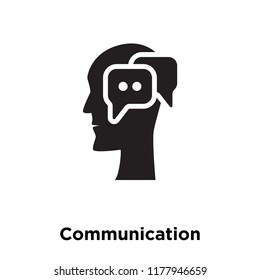 Communication icon vector isolated on white background, logo concept of Communication sign on transparent background, filled black symbol