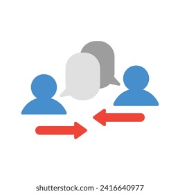 Icono de comunicación vectorial o ilustración de logotipo estilo de color plano 