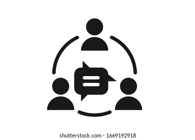 Icono de comunicación vector sobre fondo blanco 