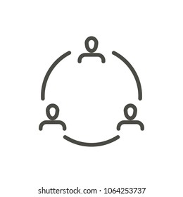 Communication icon vector. Outline  comunicate people, line conversation symbol. Trendy flat ui sign design. Thin linear graphic pictogram for web site, mobile application. Logo illustration.