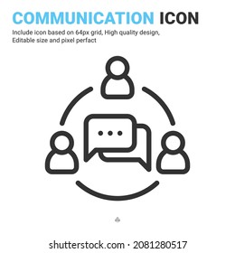 Communication icon vector with outline style isolated on white background. Vector illustration interaction sign symbol icon concept for business, finance, industry, company, app, web and project