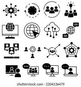 Communication icon vector set. Conversation illustration sign collection. Forum symbol.