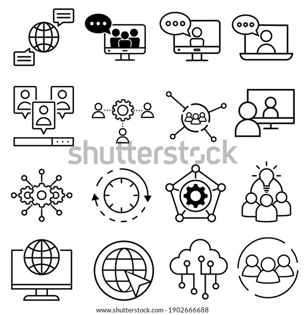 Communication icon vector set. Conversation\
illustration sign collection. Forum\
symbol.