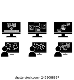 Conjunto de Vectores de iconos de comunicación. Colección de signo de ilustración de interacción. Logo del chat.