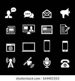 Communication Icon - White