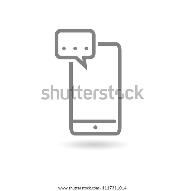 Communication Icon White Background Stock Vector Royalty Free