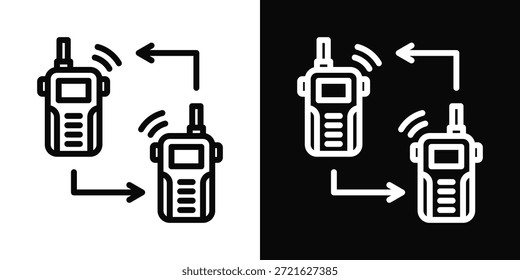 Icono de comunicación de estilo de fondo blanco y negro