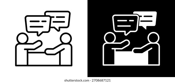 Communication Icon whiteblack Vector Illustration