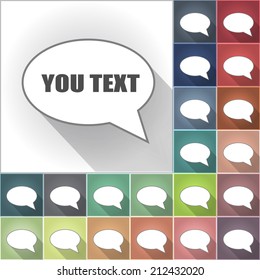Communication Icon/Comments Speech Bubbles Isolated on Color Background.