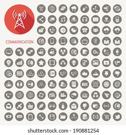Communication Icons With Black Background , Eps10 Vector Format