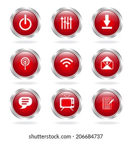 Communication Icons button on white background