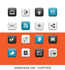 Communication icons. Buttons