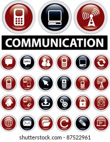 communication icons, buttons, signs, vector illustrations